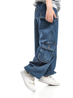 Джинсы карго 33-7655 синий - Mini maxi фото 17