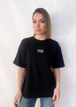 K12574 Футболка OVER SIZE (плотный хлопок) ЧЕРНЫЙ