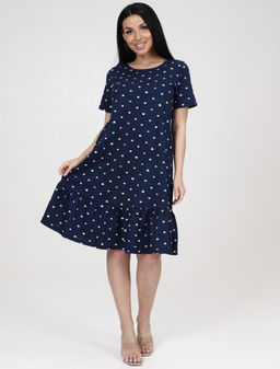 810 ЖЕНСКОЕ ПЛАТЬЕ (Сердечки на тёмно-синем) - А-дина фото 3
