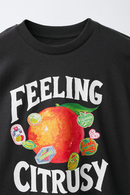 CAMISETA ESTAMPADO FRUTAS / Gris antracita - Zara фото 3