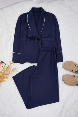 Trendyolmilla Bej Kusakl? Biye Detayl? Kruvaze Viskon Hamile Dokuma Pijama Tak?m? THMAW22PT1109  фото 57