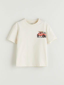 Bisiklet Yaka Araba Bask?l? Erkek ?ocuk Ti??rt