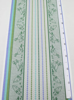 Холст полотенечный жаккард Датский гусь цв.зеленый, ш.0.5м, лен-30%, хл-70%, 210гр/м.кв - Купава фото 2