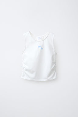CAMISETA CUT OUT BORDADO / Crudo
