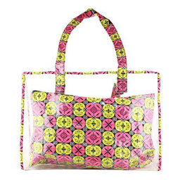 Сумка 2в1,прозрачная + с узорами 40х30х10 см.