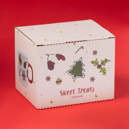Новогодняя кружка Доляна Sweet Treats, 360 мл, 12.8?9.5?9 см, керамика, белая