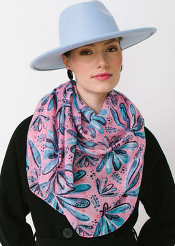 Большой мягкий очень нежный двусторонний палантин в стиле арт-деко