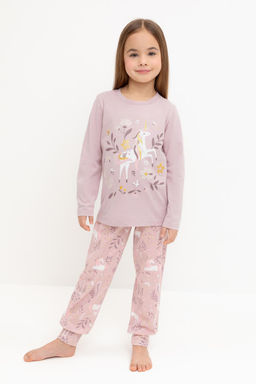 К 1606/розовый лед,лесная тайна пижама дет