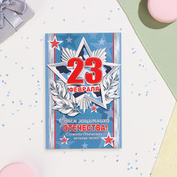Цена за 10 шт. Открытка «23 Февраля» конгрев, тиснение, 12.5×19.4 см