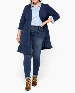 Короткое пальто, синее