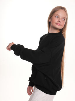 Толстовка оверсайз для девочки 22-2017 черный - Mini maxi фото 14