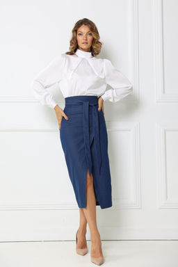 Шелковая блуза с длинным рукавом - Looklikecat фото 4