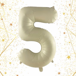 Шар фольгированный 32/81см "Цифра "5" (молочный)