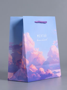 Пакет подарочный ламинированный «Мечтай выше облаков», голубой с сиреневым, 18×22.3×10 см