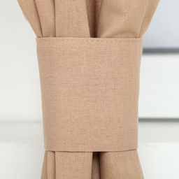 Шторы для кухни Этель ECO, бежевые, 136×180 см - 2 шт., подхваты - 2 шт., 190 г/м²