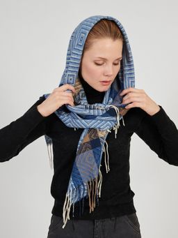 Большой  платок в стиле арт-деко в составе шерсть - Tantino фото 6