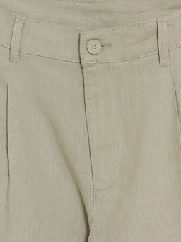 Regular Fit Keten Kar???ml? Erkek Pantolon