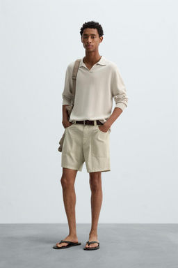 WASHED COTTON BERMUDA SHORTS - Zara фото 31