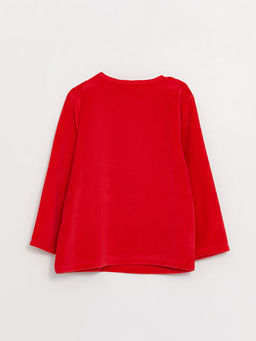 Bisiklet Yaka Minnie Mouse Bask?l? K?z Bebek Pijama Tak?m?