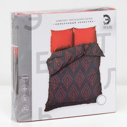 Постельное бельё Этель дуэт Коралловый лепесток 143х215 см - 2 шт., 240*220 см, 70х70 см - 2 шт., поплин 125 г/м  фото 4