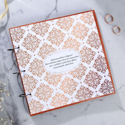 Книга пожеланий на свадьбу, в деревянной обложке «Узоры»
