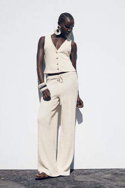 TEXTURED STRAIGHT-FIT TROUSERS - Zara фото 8