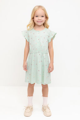 КР 5792/дымчатый нефрит,мини розочки платье для дев