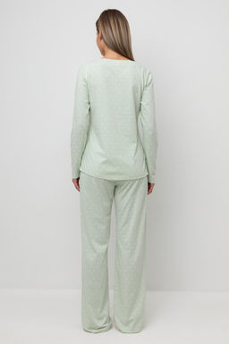 Е 20041/24/пастельно-зеленый,горошек пижама жен