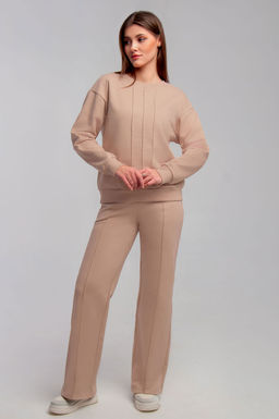 Арт. 2529 Костюм с брюками женский 44-50 (4 шт) Цвет:верх-бежевый,низ-бежевый - Калинка фото 9