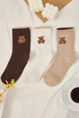 Kahverengi-Bej 3lu Paket Ay?c?kl? Jakar Orme Corap THMAW26CO00002 - Trendyolmilla фото 3