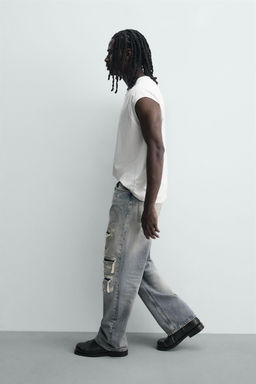 JEANS LOOSE FIT ROTOS / Azul claro - Zara фото 6