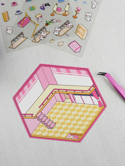 Наклейки-румбокс д/создания миниатюрных сцен, 125х150 мм, арт. 71511 / 300 КРОЛИК. МАГАЗИН ОДЕЖДЫ.