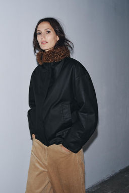 FAUX SHEARLING BOMBER JACKET ZW COLLECTION - Zara фото 8