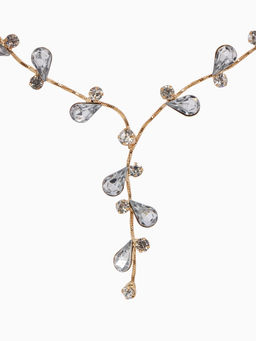 Набор 2 предмета: серьги, колье Изумление цветение, цвет белый в золоте, 42 см