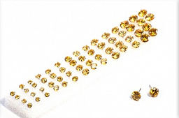 Набор серьги-гвоздики PR1468 желтый (серебро)