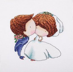 Klart набор для вышивания 8-198 Поцелуй нежности 18 х 15 см