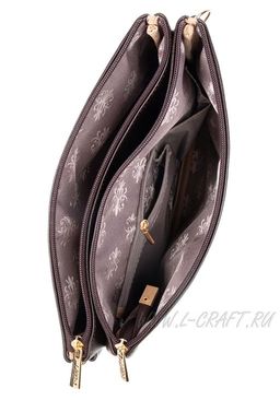 Сумка Модель №1444 | кожзам | стежка | коричневый | Р909-2 | 29893 - L-craft фото 5