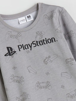 Bisiklet Yaka PlayStation Bask?l? Erkek ?ocuk Pijama Tak?m?