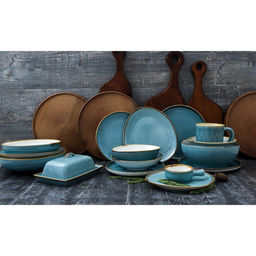 Тарелка для пасты Magistro Церера, 160 мл, d=21 см, фарфор, голубая  фото 7