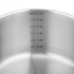 Кастрюля из нержавеющей стали "Сascade" 3л, д20см, h10,5-15см, s0,6мм, дно д18,5см, s2,9мм, стеклянная крышка со стальным ободом и сливом, пароотовод, капсулированное дно, полировка внешняя - матовая, внутренняя - матовая, ручки из нержавеющей стали