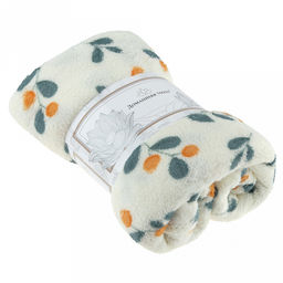 Плед/покрывало 240х200см "Облепиха", велсофт "California" набивной, полиэстер 100%, плотность 160г/м2, упаковка: 20х33см пояс бумажный, "Домашняя мода" (Россия)