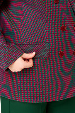 Жакет Swallow 816 Зелёно-бордовая мелкая гусиная лапка фото 5