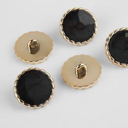 Пуговицы на ножке, d=21.5 мм, набор 5 шт., цвет чёрный, золотой