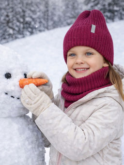 Комплект вязаный малина