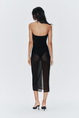 VESTIDO BODY TUL / Negro