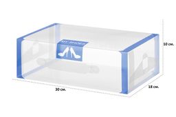 Набор 4 коробок для хранения женской обуви 30*18*10 см Синяя кайма складные, с ручкой - Elan gallery фото 2