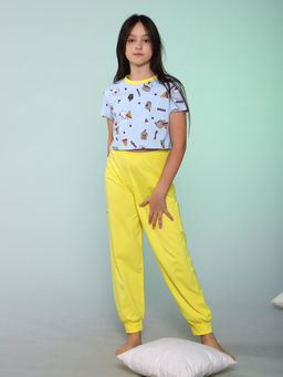 Пижама для девочки Котики желтый