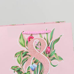 Цена за 2 шт. Пакет подарочный ламинированный, упаковка, «8 марта», MS 18×23×8 см