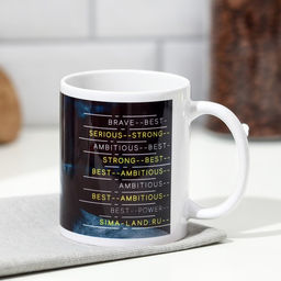 Кружка сублимация Михаил лев, синяя, 320 мл, с нанесением - Дарим красиво фото 3