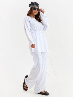 Костюм женский (туника, брюки) MINAKU: Casual Collection, размер 42, белый